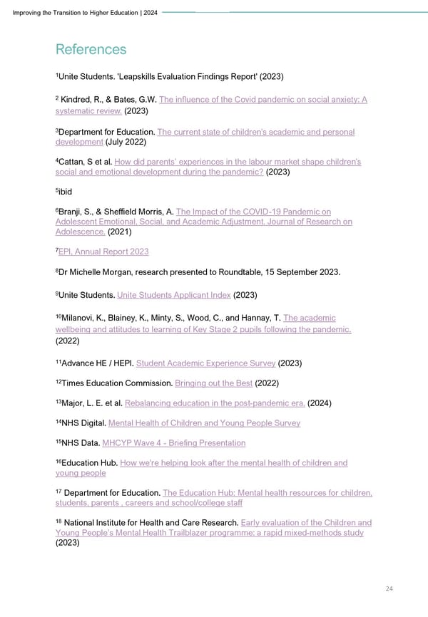 Improving the transition to Higher Education - Page 24