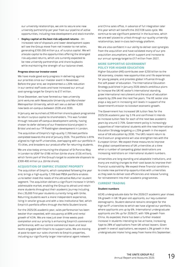 Home for Success: Unite Students Annual Report 2025 - Page 21