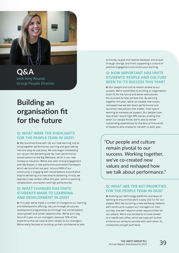 Home for Success: Unite Students Annual Report 2025 - Page 41
