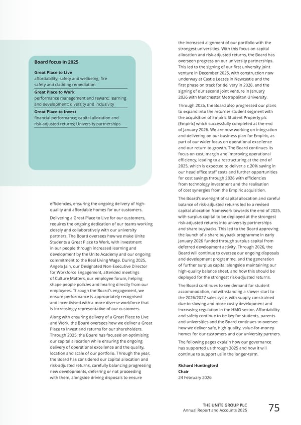 Home for Success: Unite Students Annual Report 2025 - Page 77