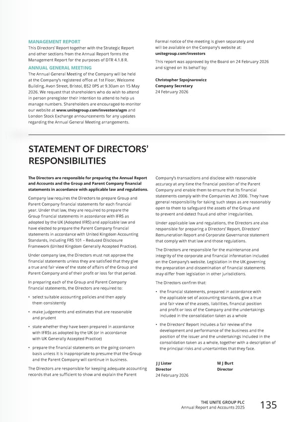 Home for Success: Unite Students Annual Report 2025 - Page 137