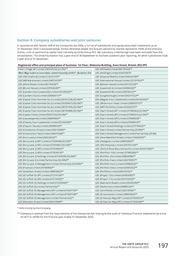 Home for Success: Unite Students Annual Report 2025 - Page 199